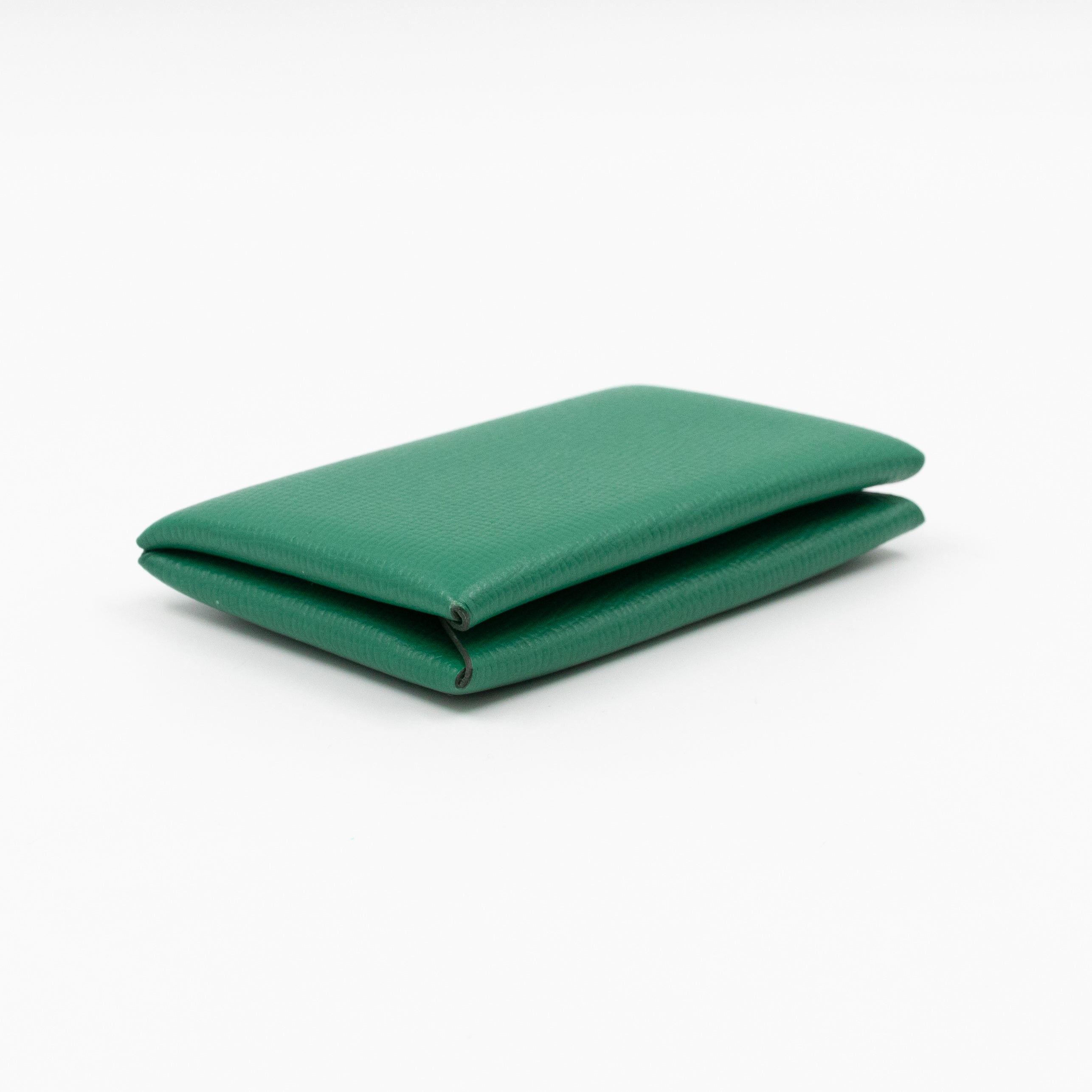 Calvi Card Holder Green Leather