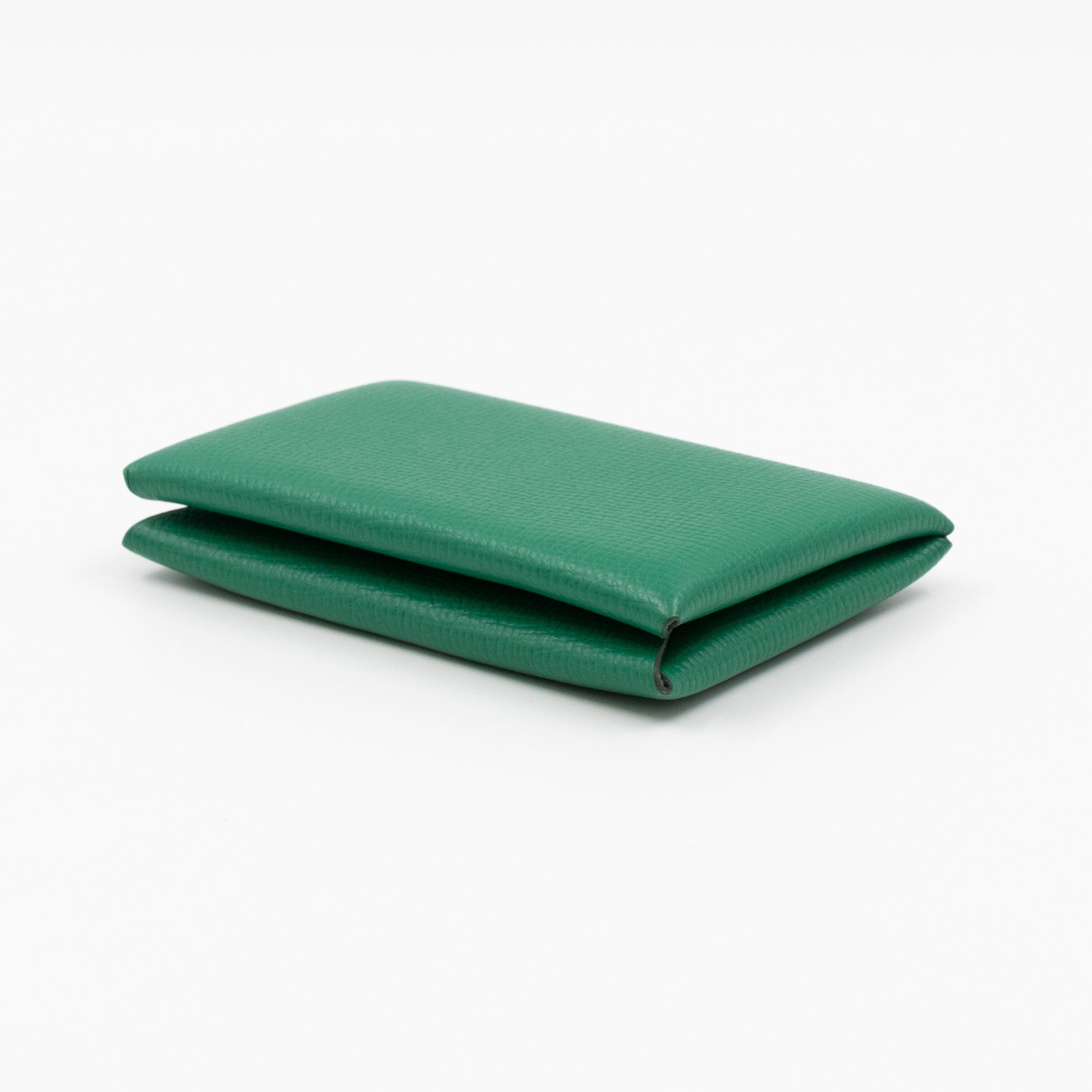 Calvi Card Holder Green Leather