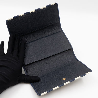 Sicily Von Bag Righe Blu Dauphine Leather