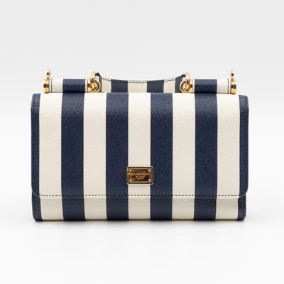 Sicily Von Bag Righe Blu Dauphine Leather