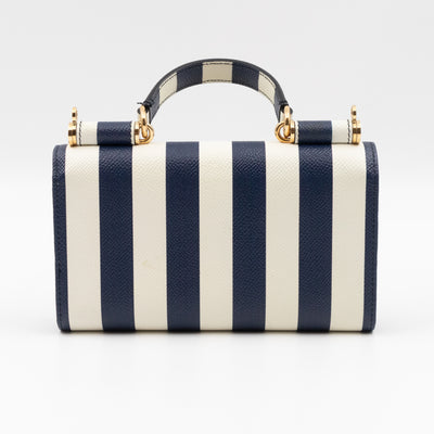 Sicily Von Bag Righe Blu Dauphine Leather