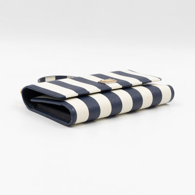 Sicily Von Bag Righe Blu Dauphine Leather