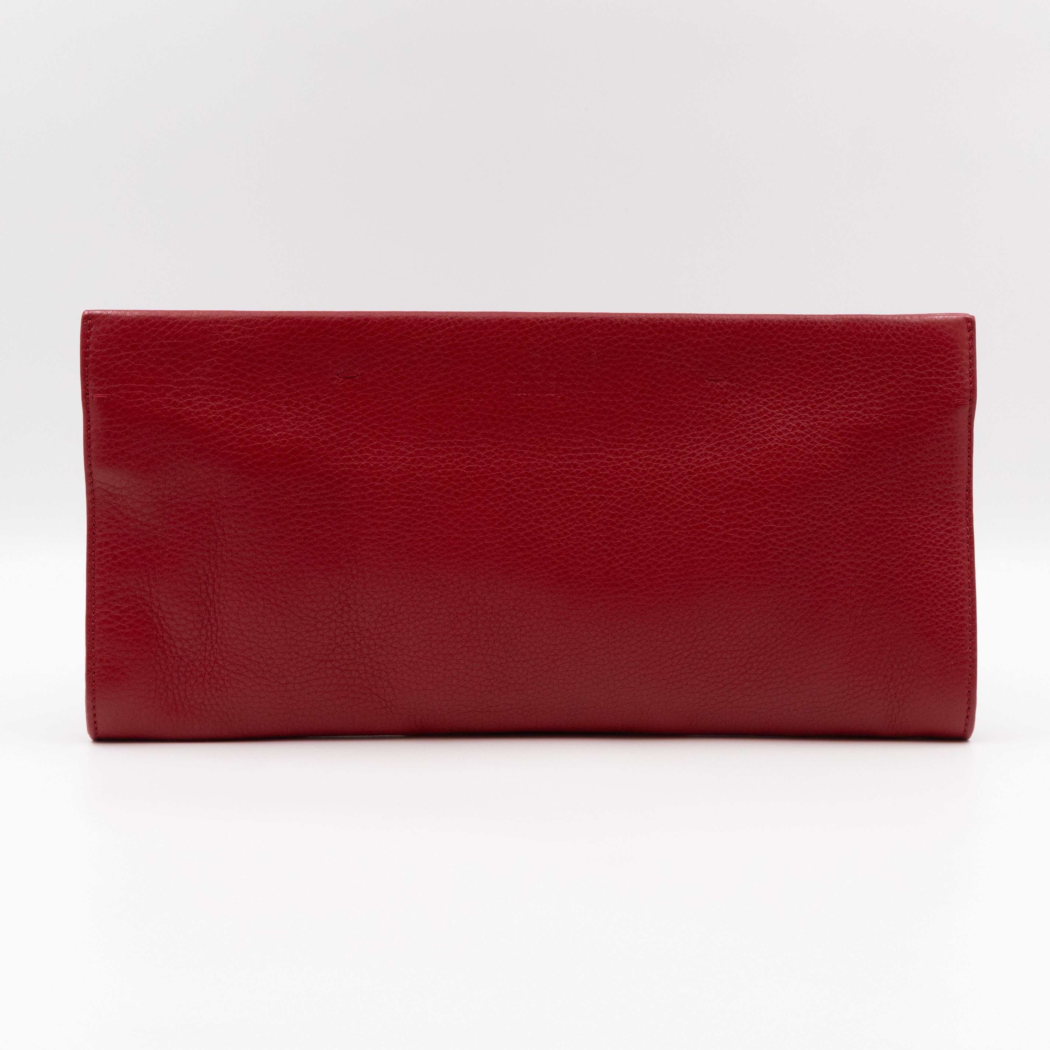 Nouveau Bamboo Tassel Clutch Red Leather