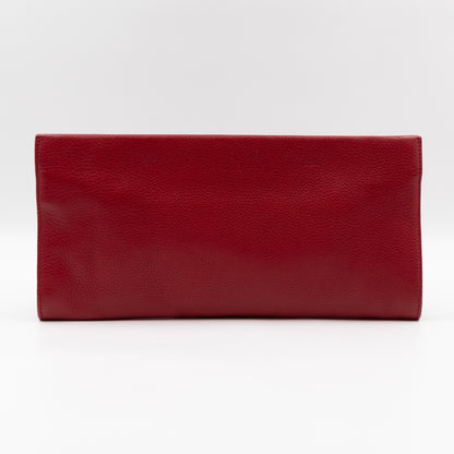 Nouveau Bamboo Tassel Clutch Red Leather