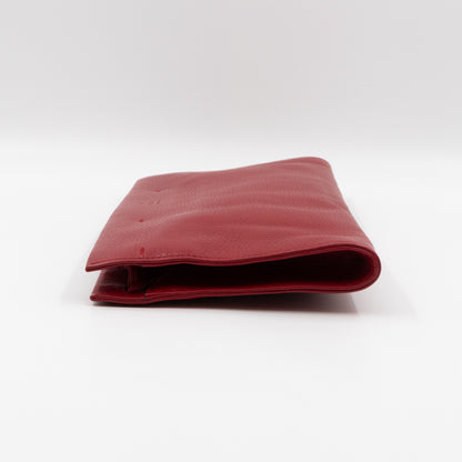 Nouveau Bamboo Tassel Clutch Red Leather