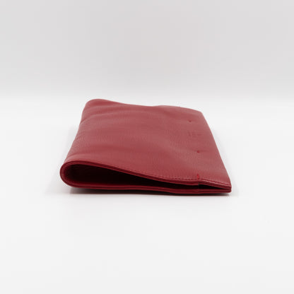 Nouveau Bamboo Tassel Clutch Red Leather