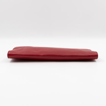 Nouveau Bamboo Tassel Clutch Red Leather