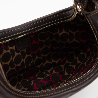 Duchessa Half Moon Hobo Vintage Shoulder Bag Brown Leather