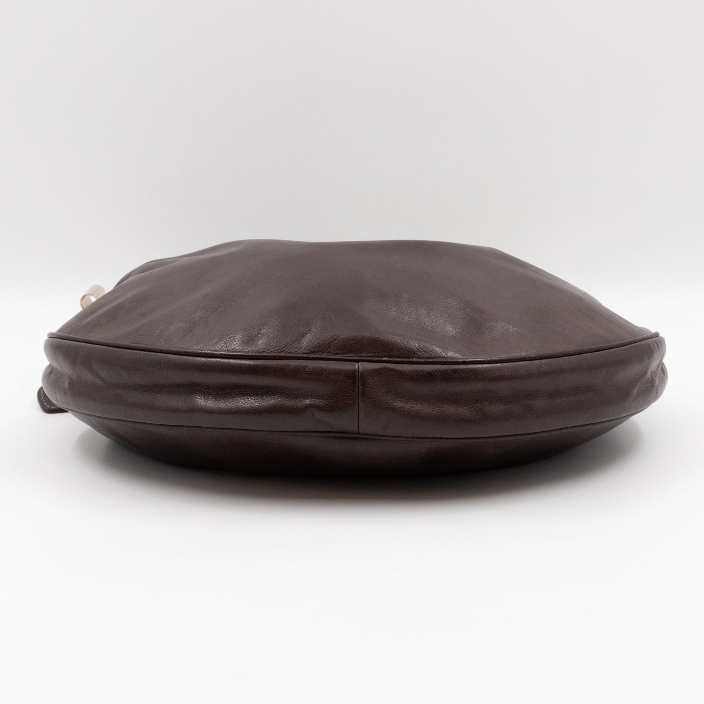 Duchessa Half Moon Hobo Vintage Shoulder Bag Brown Leather
