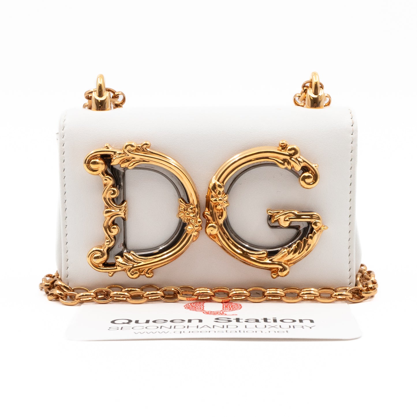 DG Girls Micro Bag White Leather