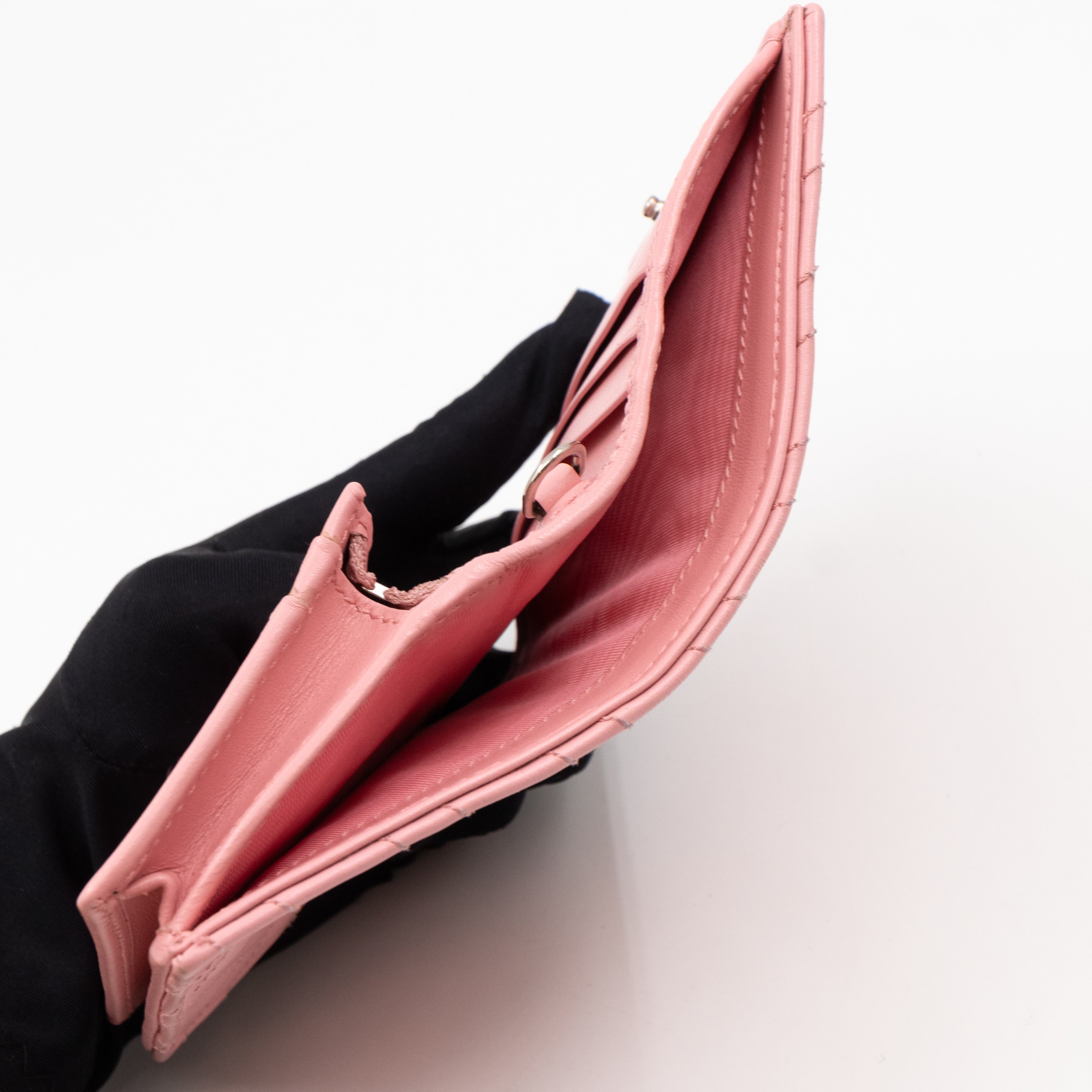 GG Marmont Mini Wallet On Chain Matelasse Pink Leather