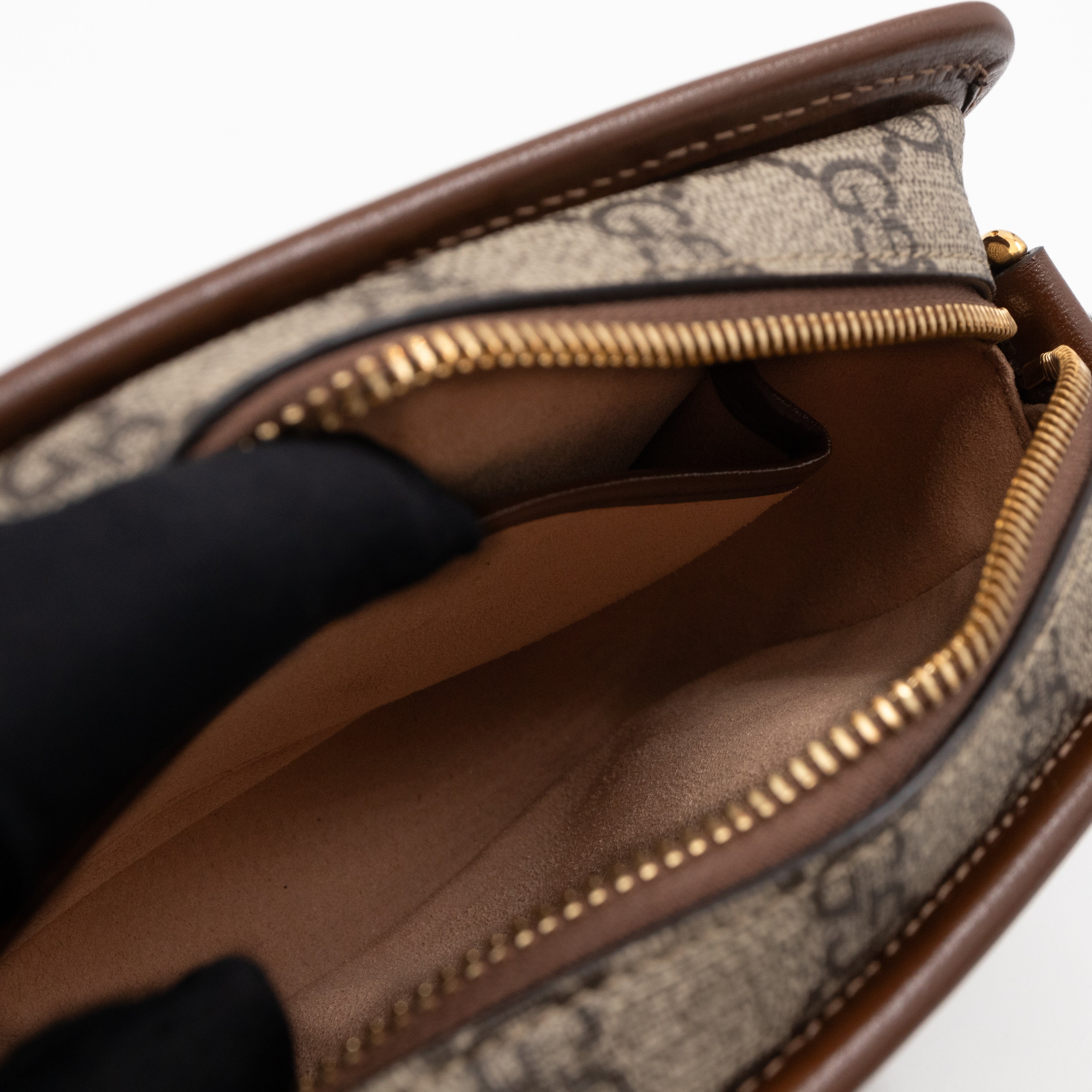 Mini Shoulder Bag with Interlocking G Brown GG Supreme