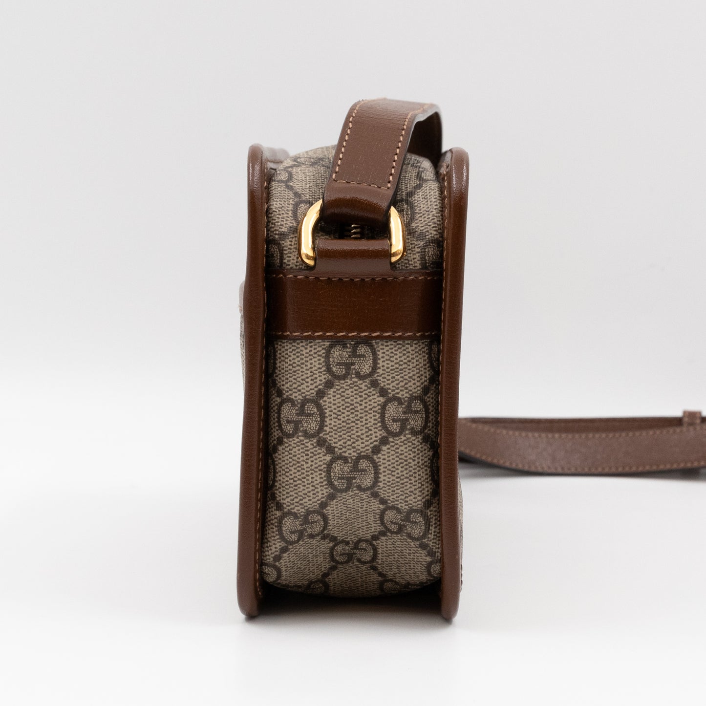 Mini Shoulder Bag with Interlocking G Brown GG Supreme