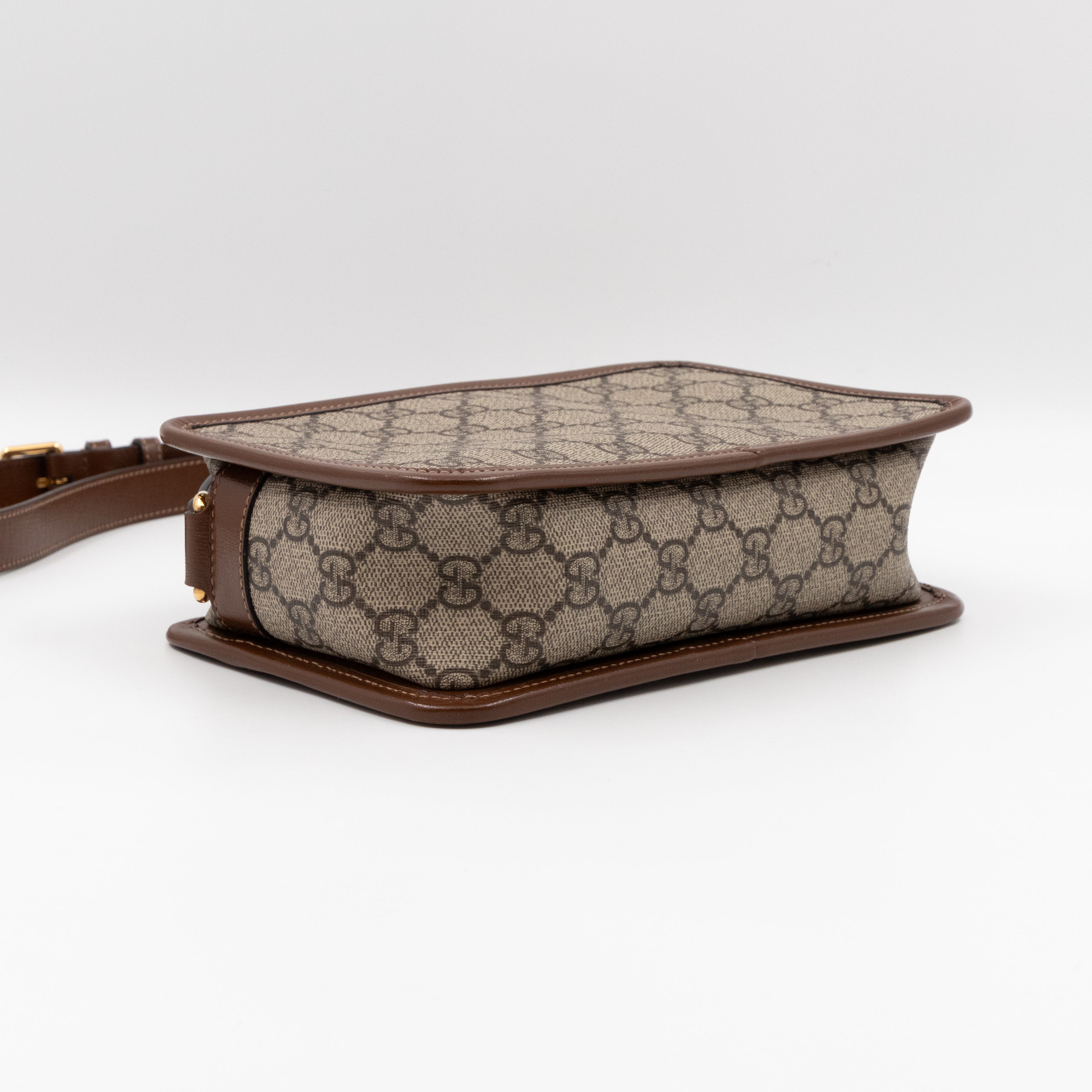 Mini Shoulder Bag with Interlocking G Brown GG Supreme
