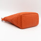 Small Shoulder Bag Intrecciato Orange Leather