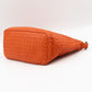 Small Shoulder Bag Intrecciato Orange Leather