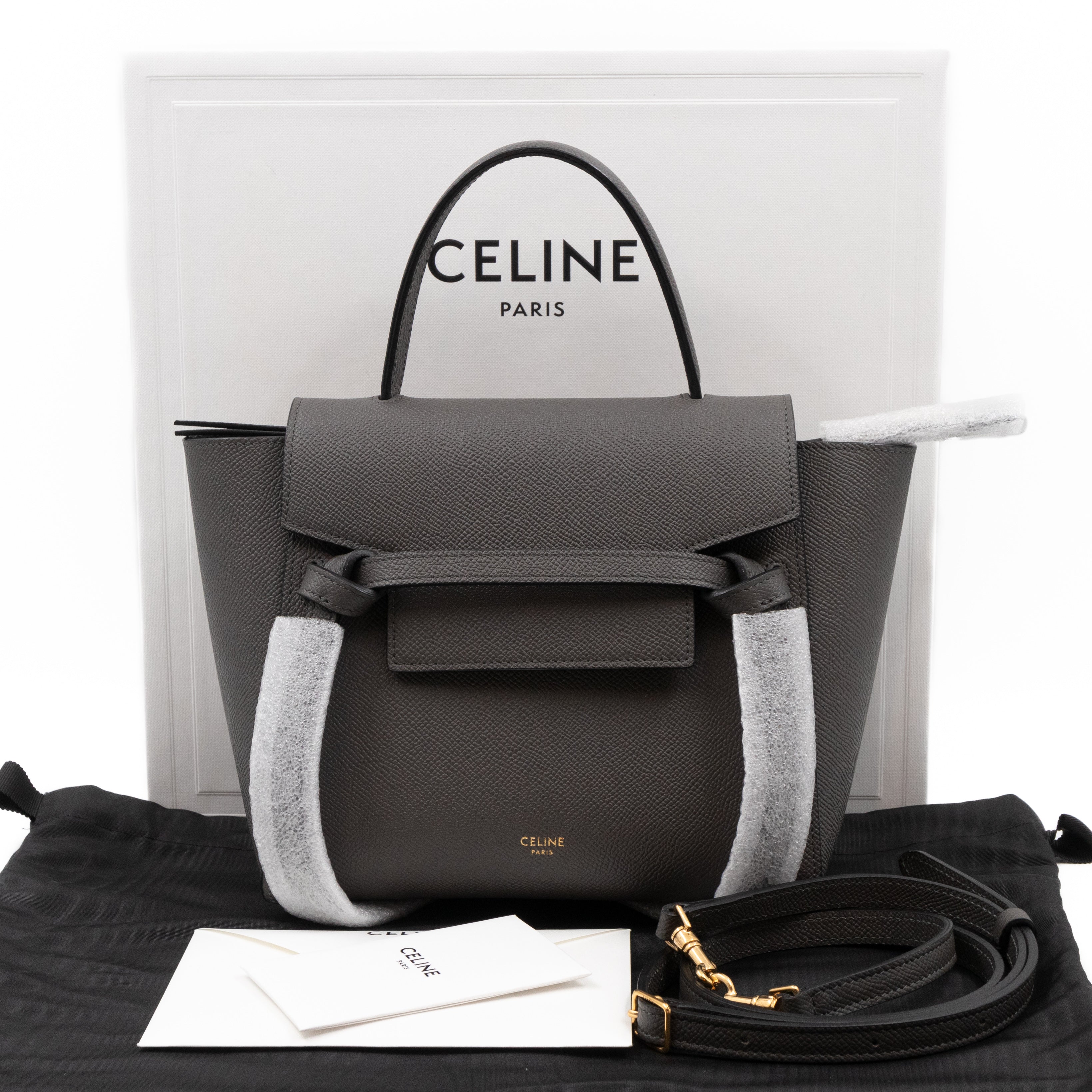 Celine belt bag nano grey best sale