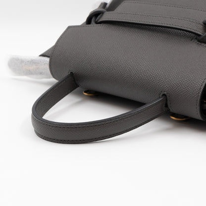 Nano Belt Bag Grey Grained Leather