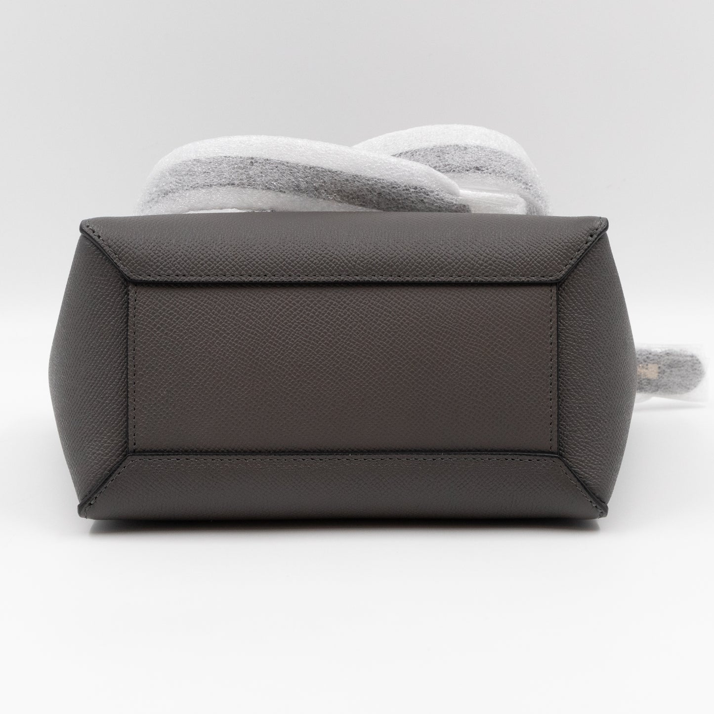 Nano Belt Bag Grey Grained Leather