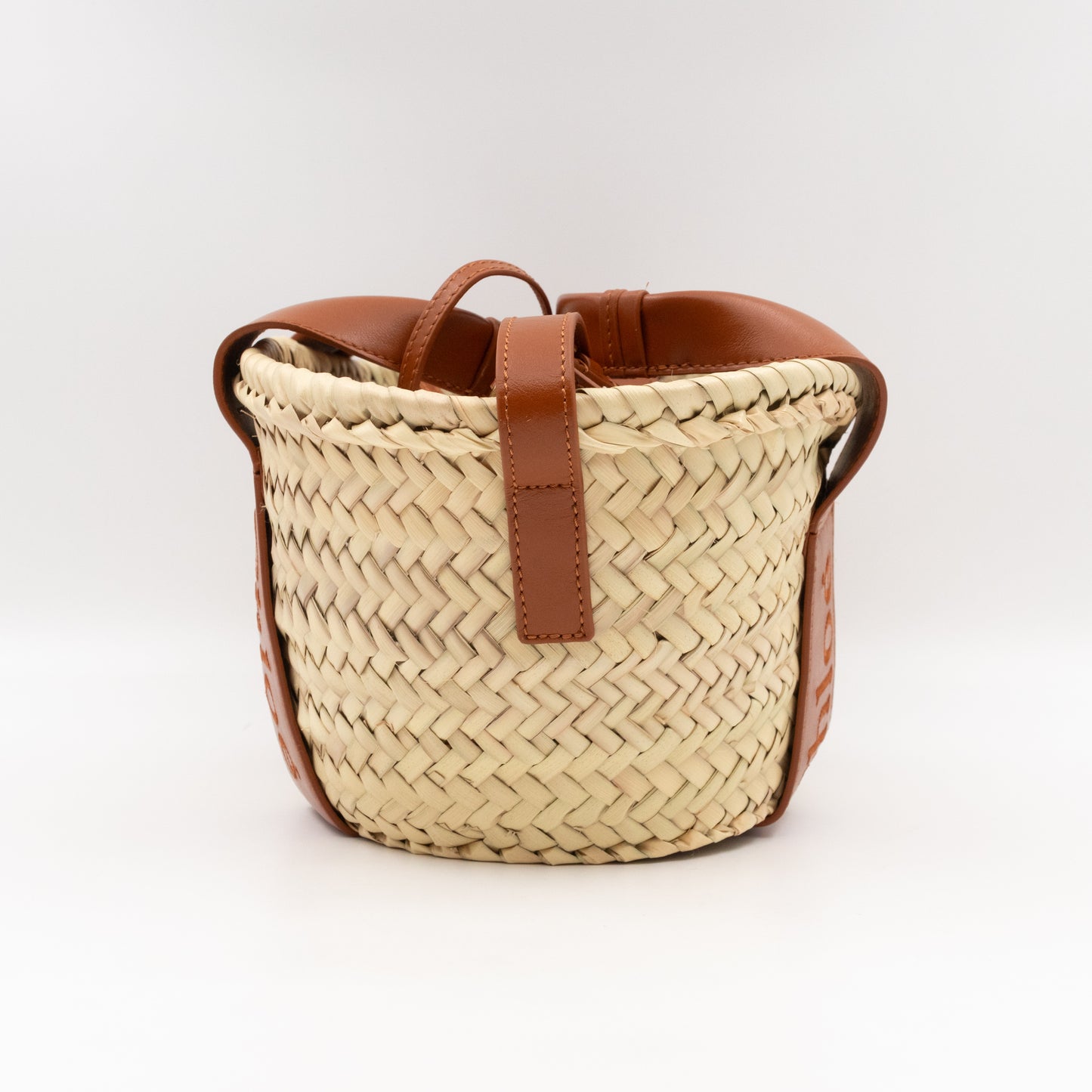 Sense Tote Natural Raffia Brown Leather