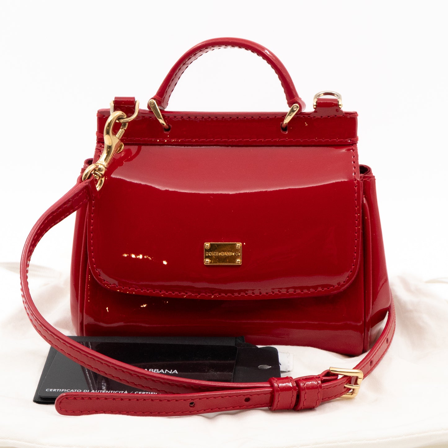 Sicily Micro Patent Leather Red