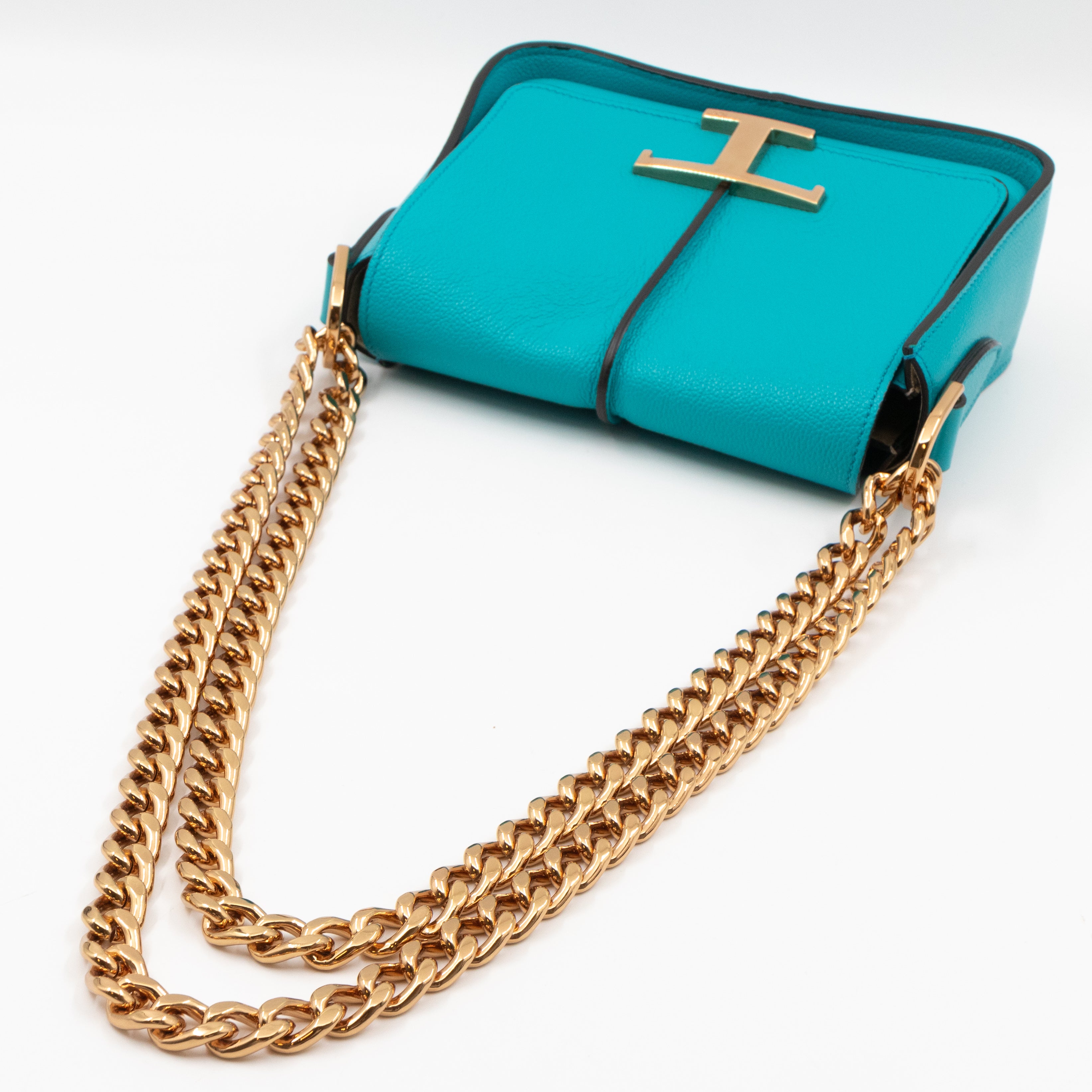 T Timeless Mini Crossbody Bag Turquoise Leather