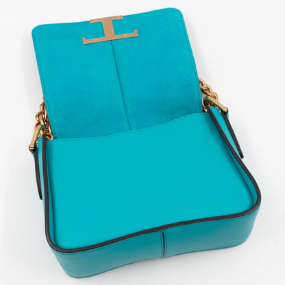 T Timeless Mini Crossbody Bag Turquoise Leather