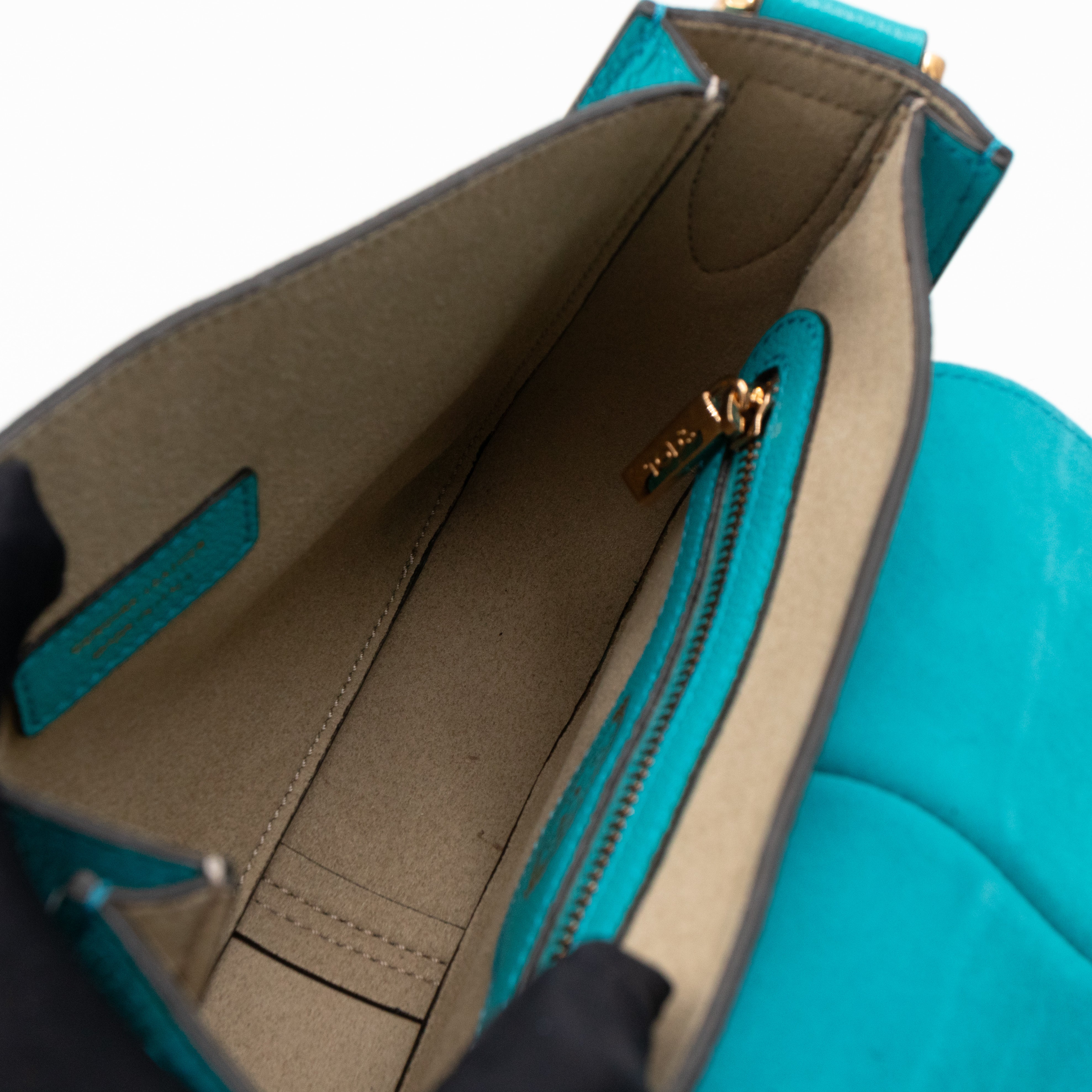 T Timeless Mini Crossbody Bag Turquoise Leather