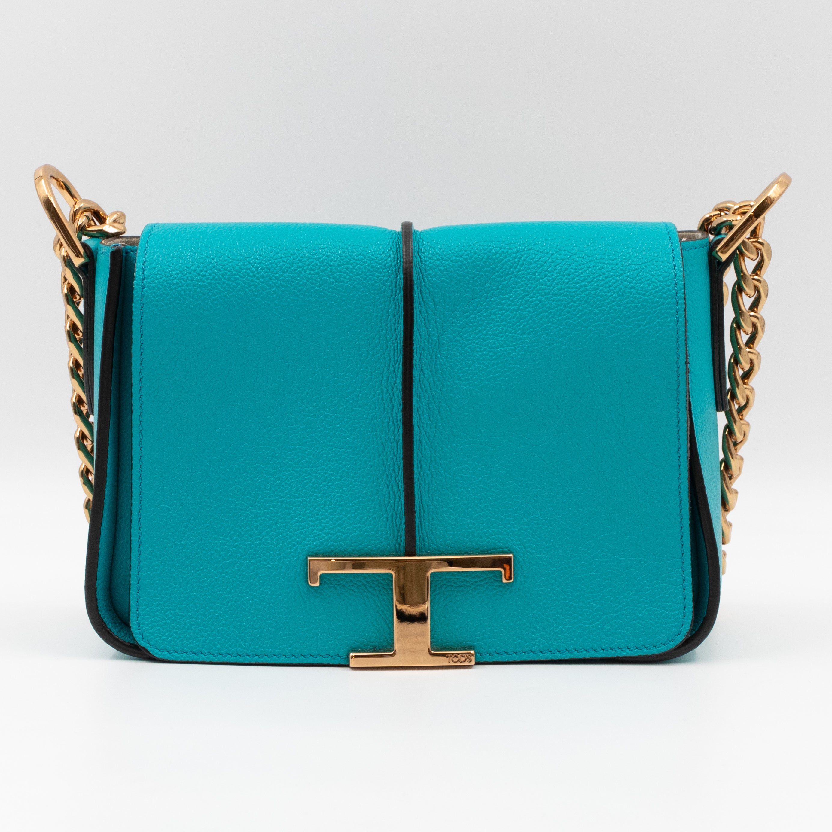 T Timeless Mini Crossbody Bag Turquoise Leather