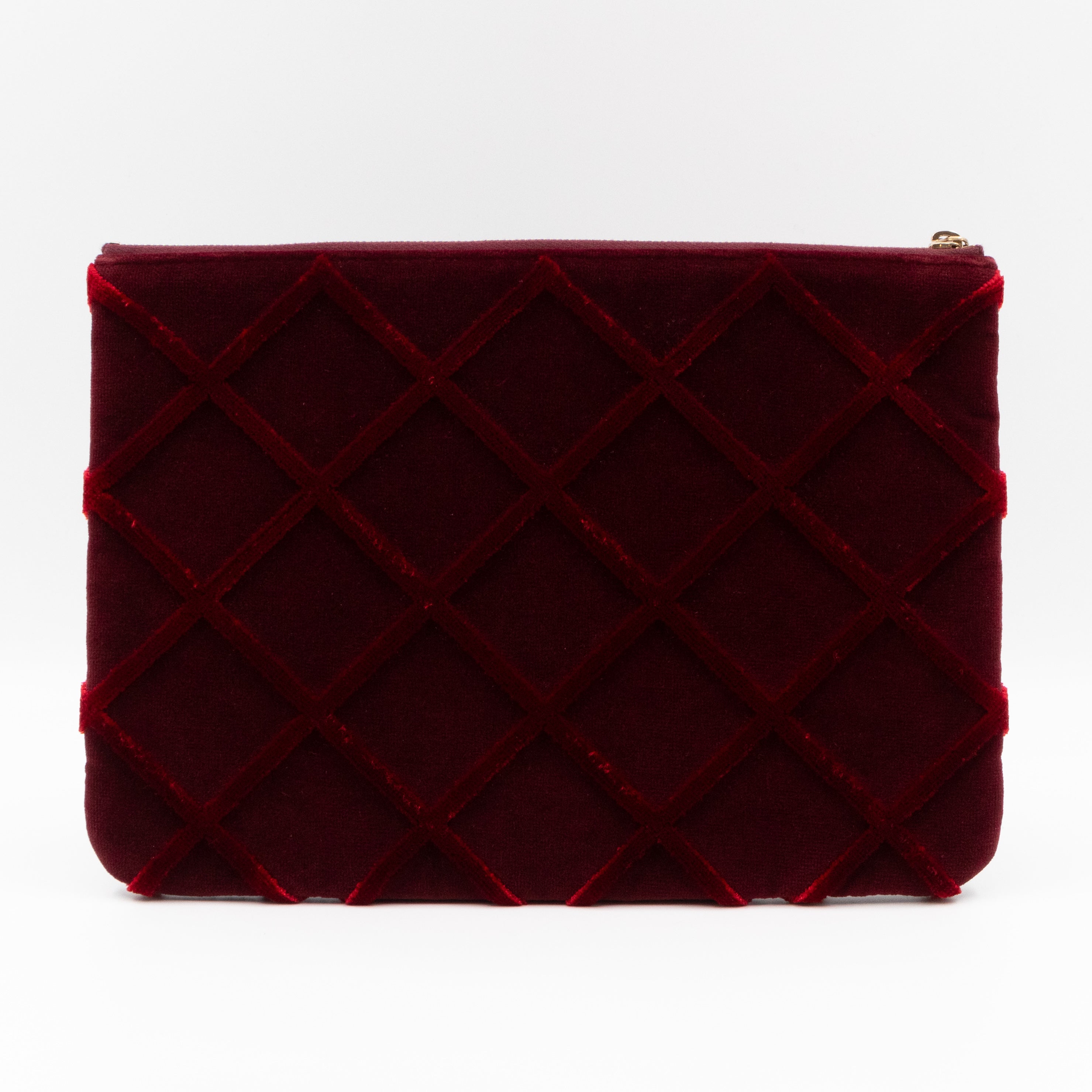 Medium O Case Burgundy Velvet Quilted