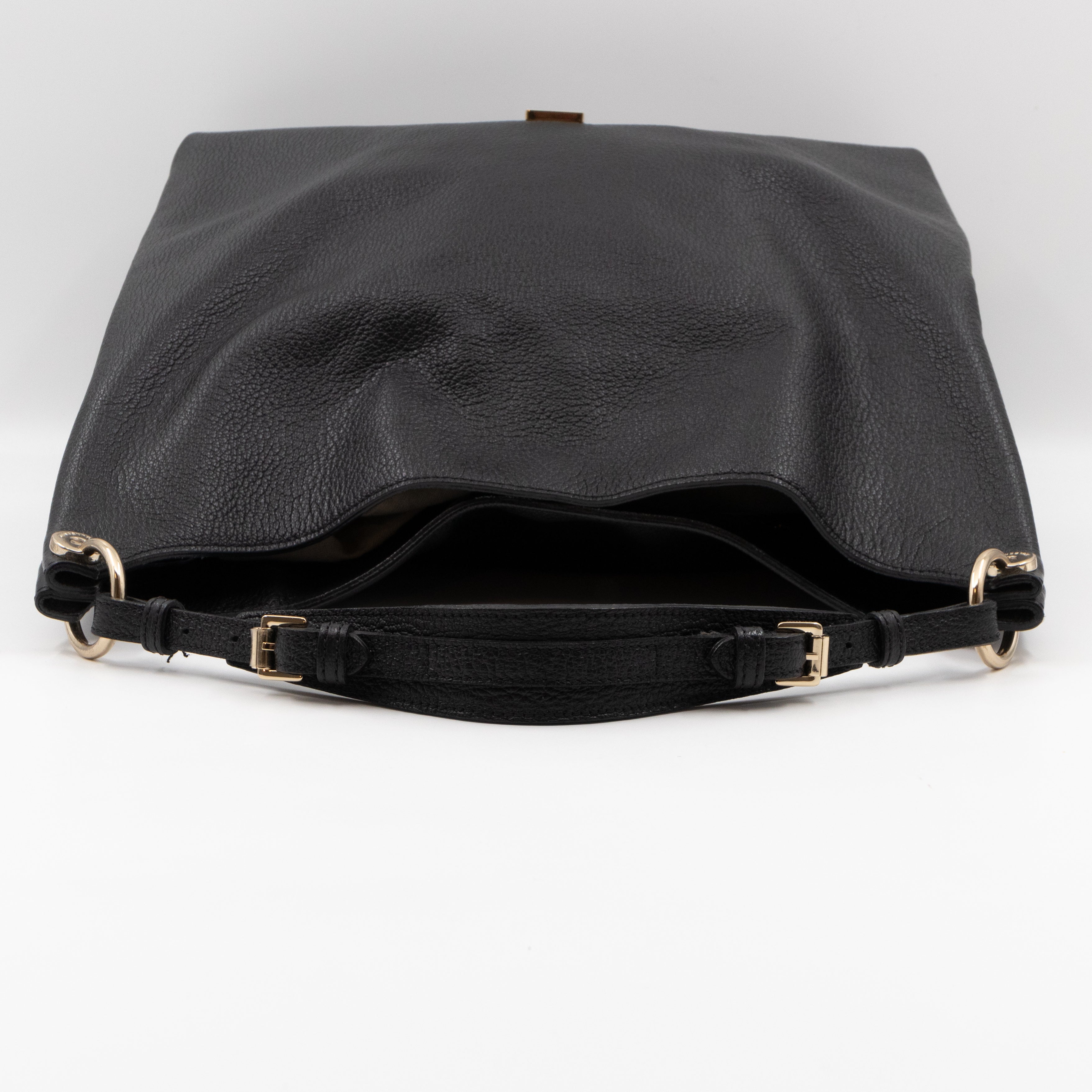 Freya Hobo Large Black Leather