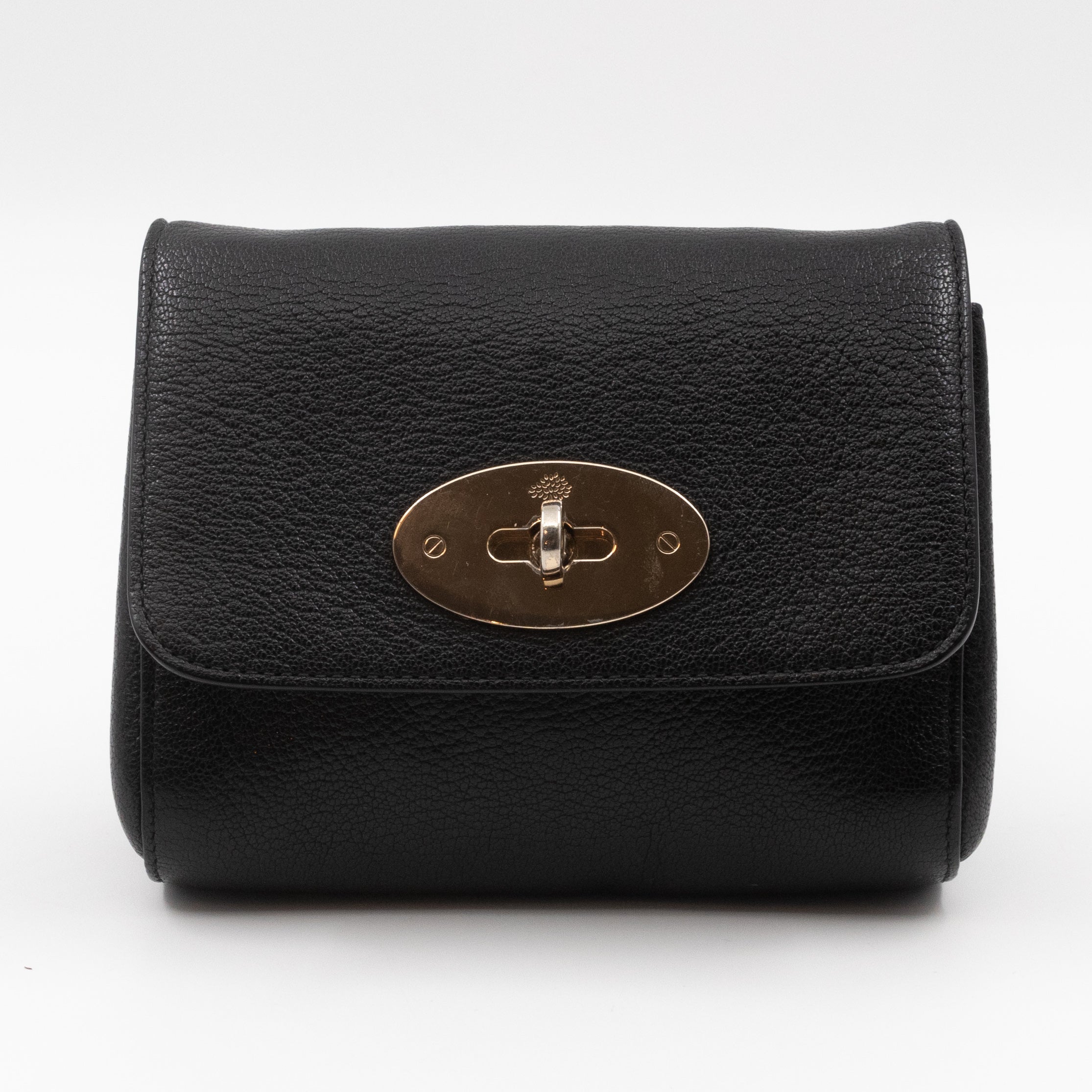 Lily Mini Black Leather Light Gold