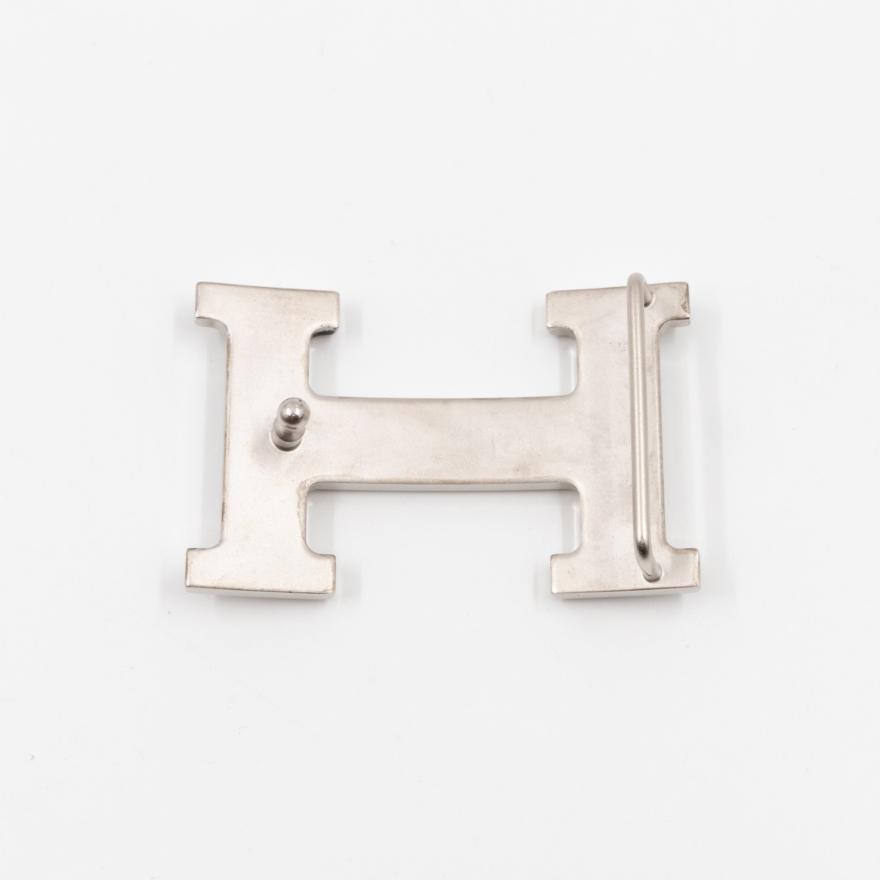 H Buckle & Reversible Etoupe and Black Leather Belt 90 cm