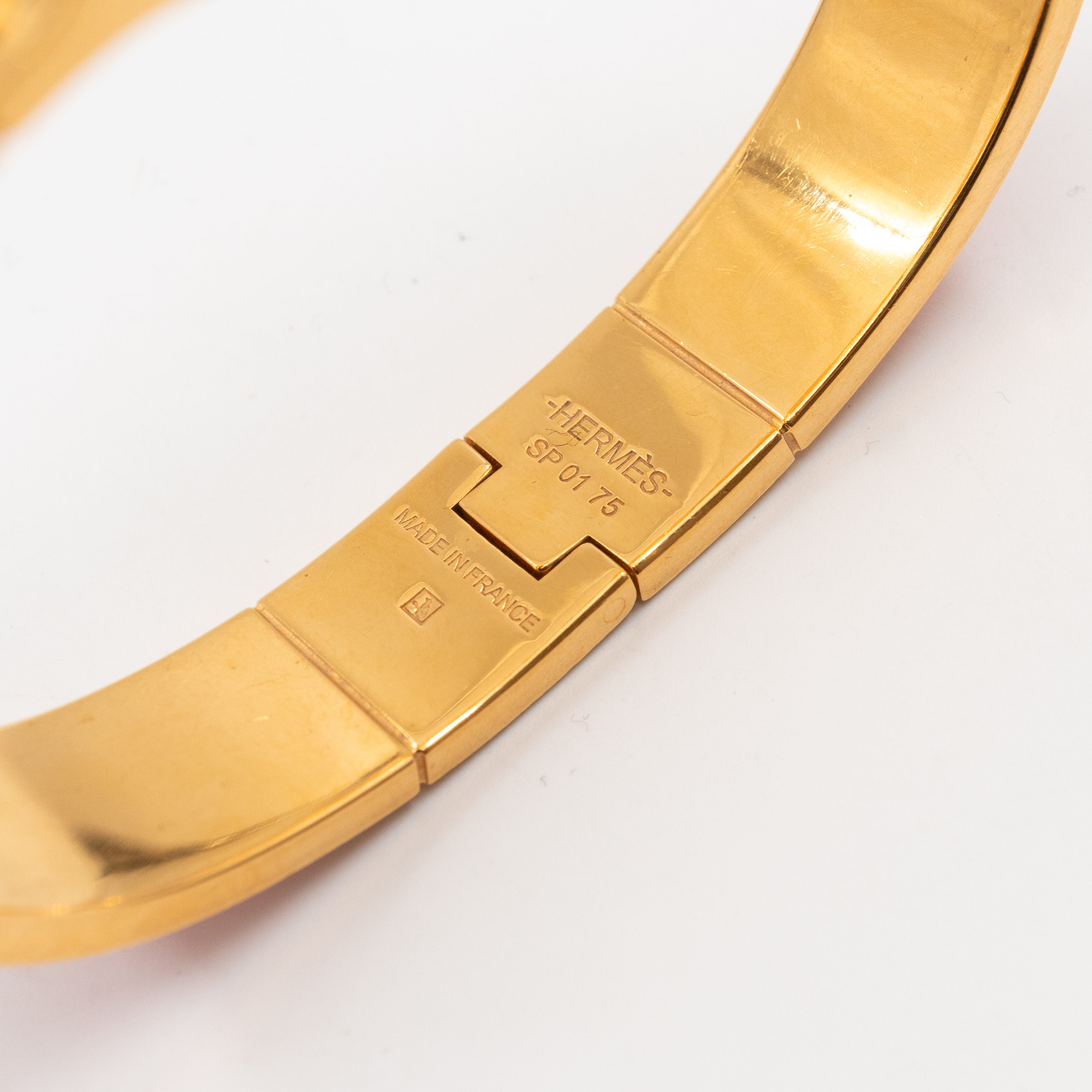 Leather Hinged Bracelet S Red Gold