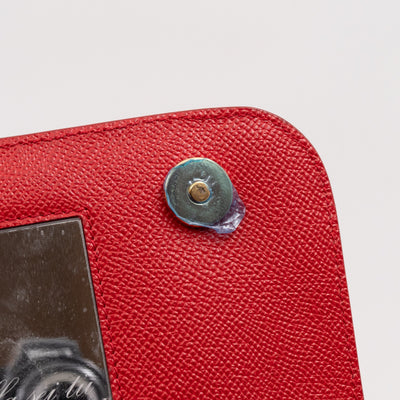 Sicily Medium Embellished Dauphine Leather Rosso