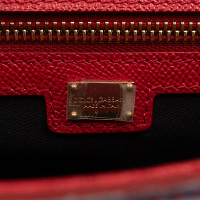 Sicily Medium Embellished Dauphine Leather Rosso