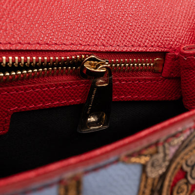 Sicily Medium Embellished Dauphine Leather Rosso