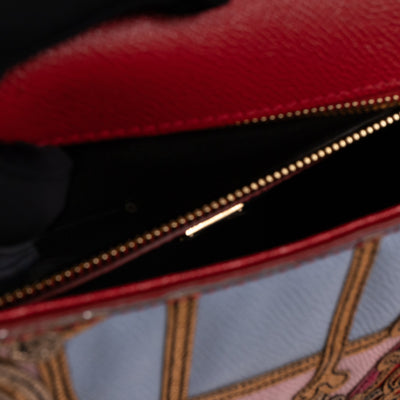 Sicily Medium Embellished Dauphine Leather Rosso