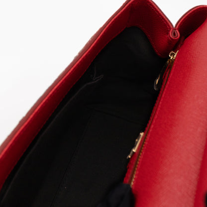 Sicily Medium Embellished Dauphine Leather Rosso