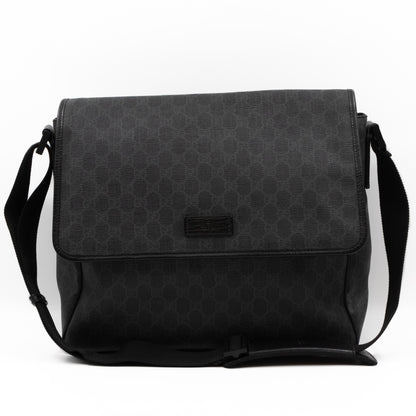 Messenger Shoulder Bag Black GG Canvas