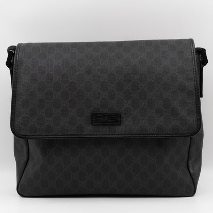 Messenger Shoulder Bag Black GG Canvas