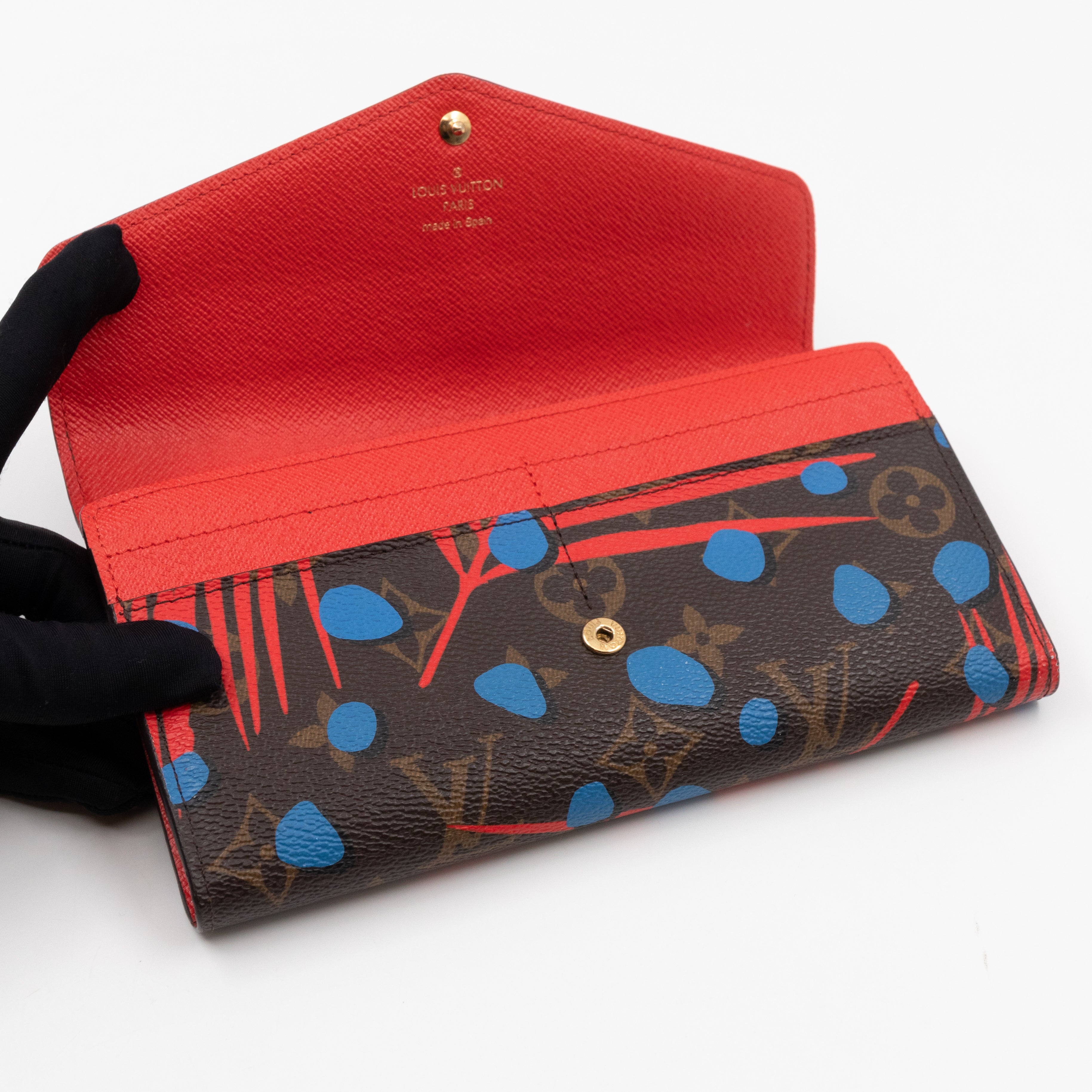 Sarah Wallet Monogram Jungle Dots Blue