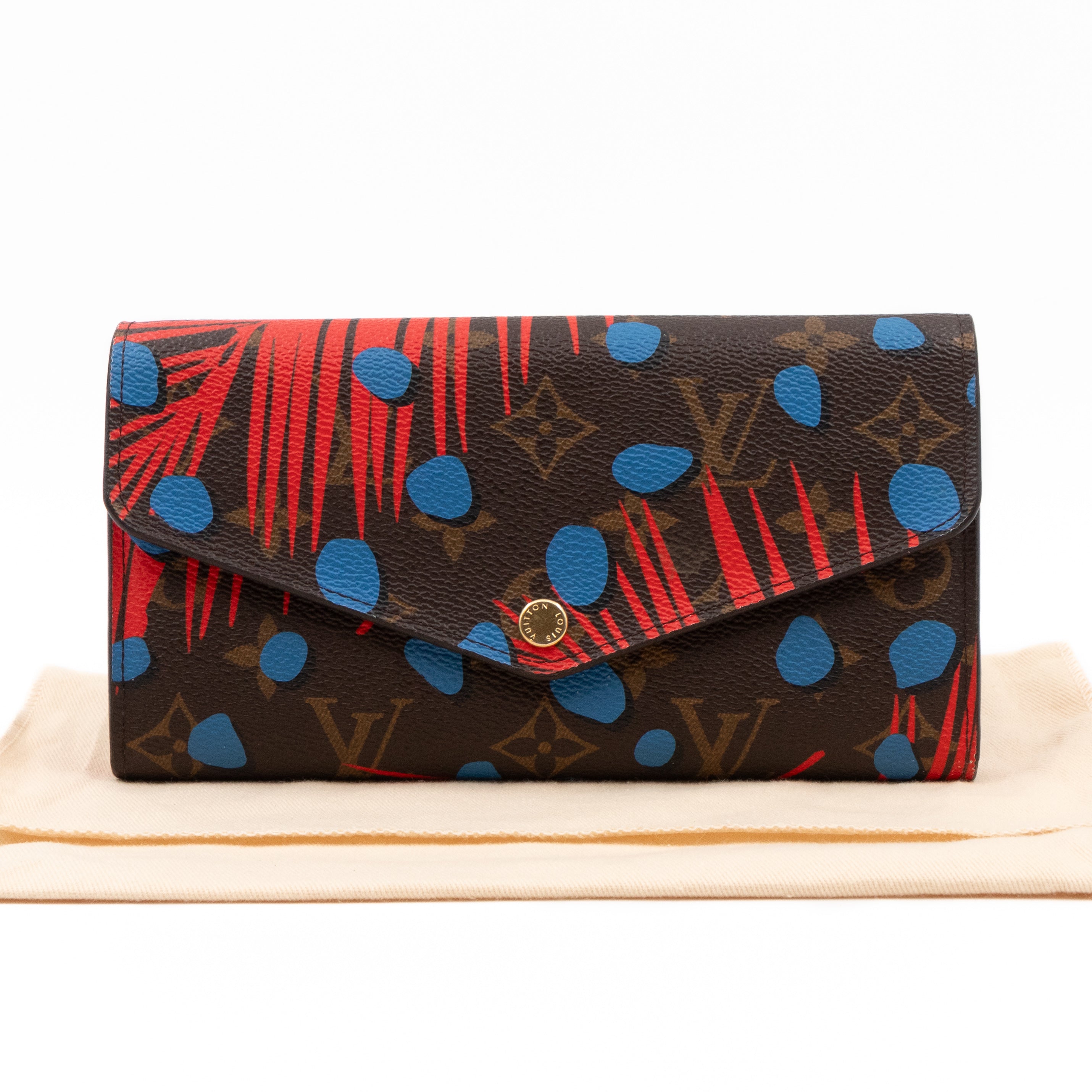 Sarah Wallet Monogram Jungle Dots Blue