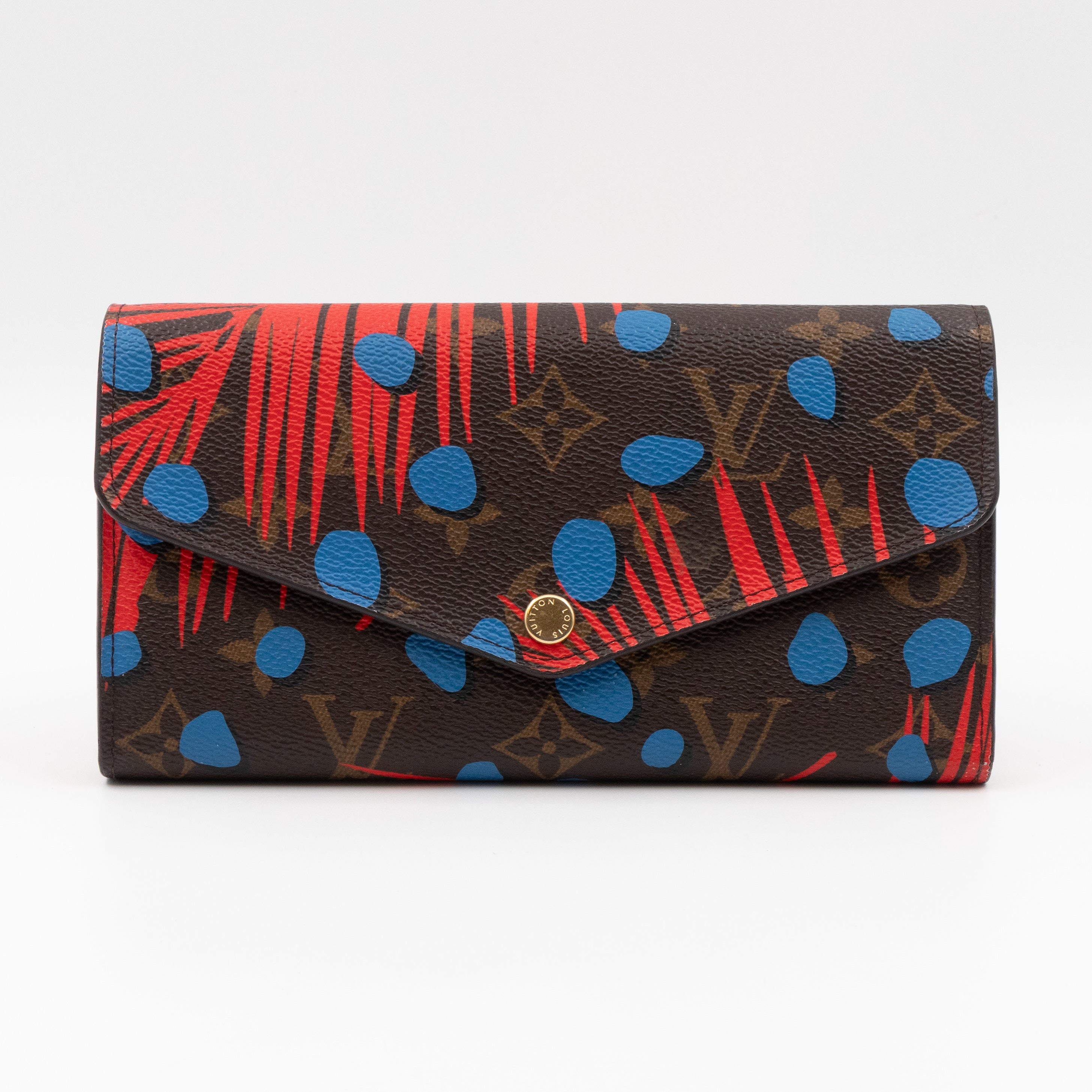 Sarah Wallet Monogram Jungle Dots Blue