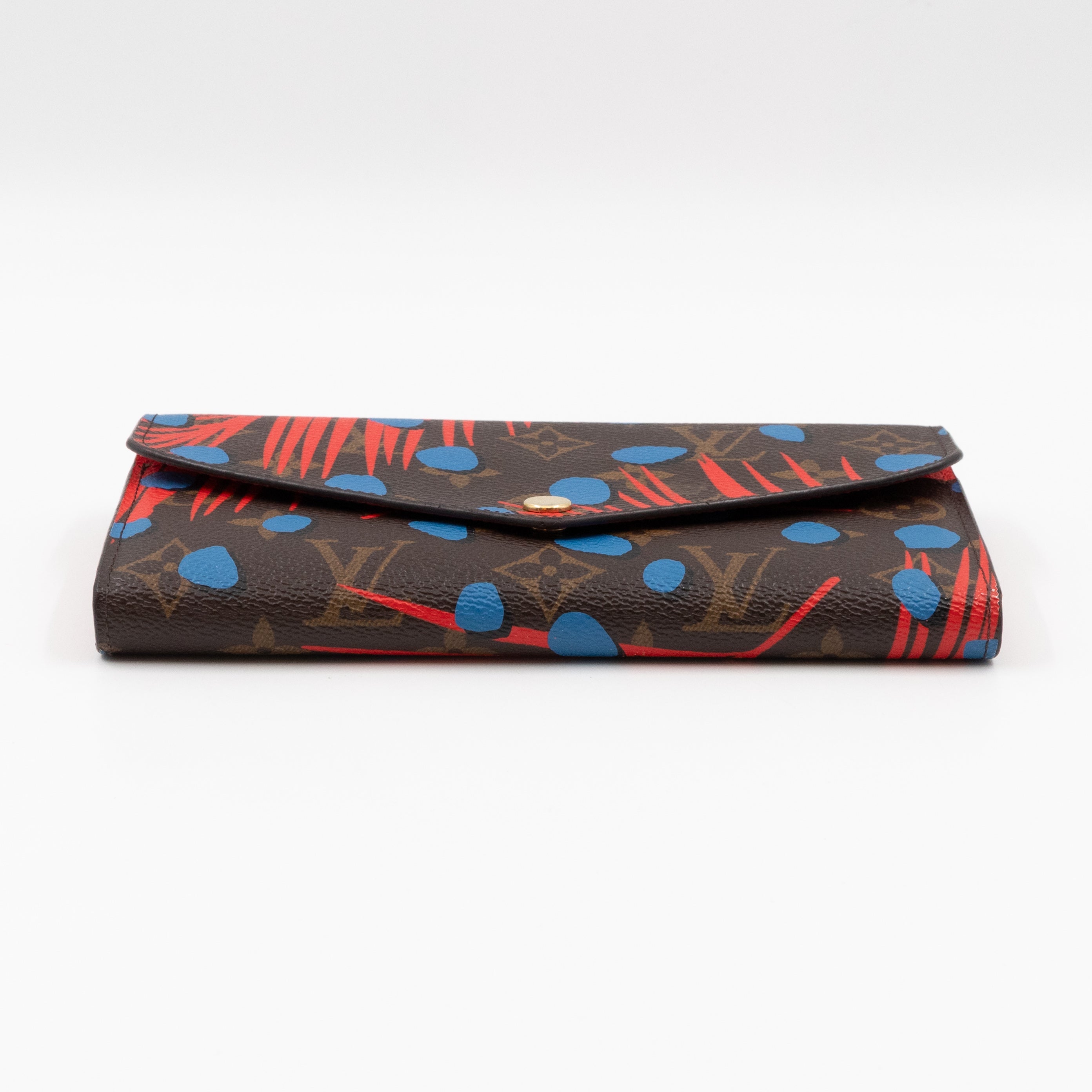 Sarah Wallet Monogram Jungle Dots Blue