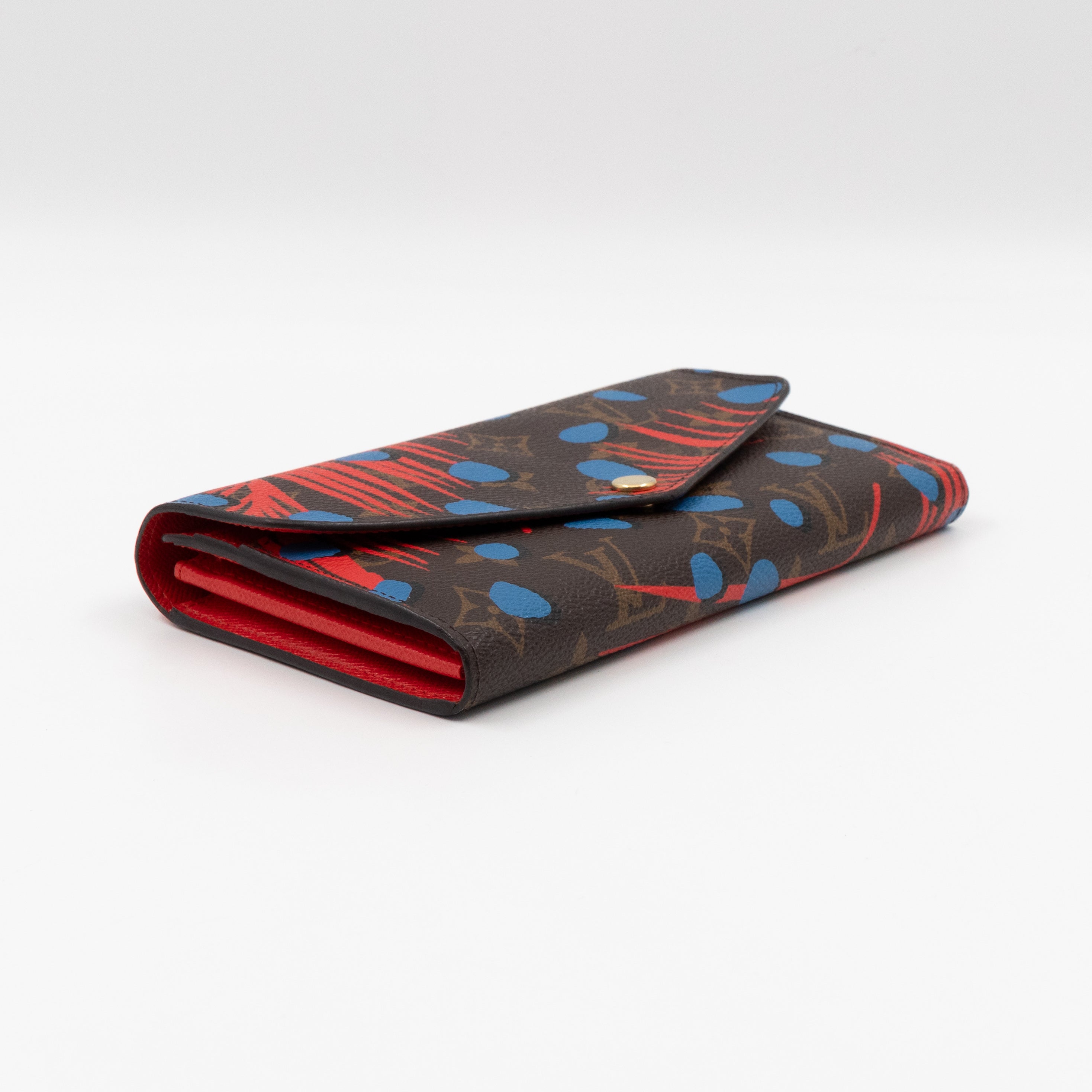 Sarah Wallet Monogram Jungle Dots Blue