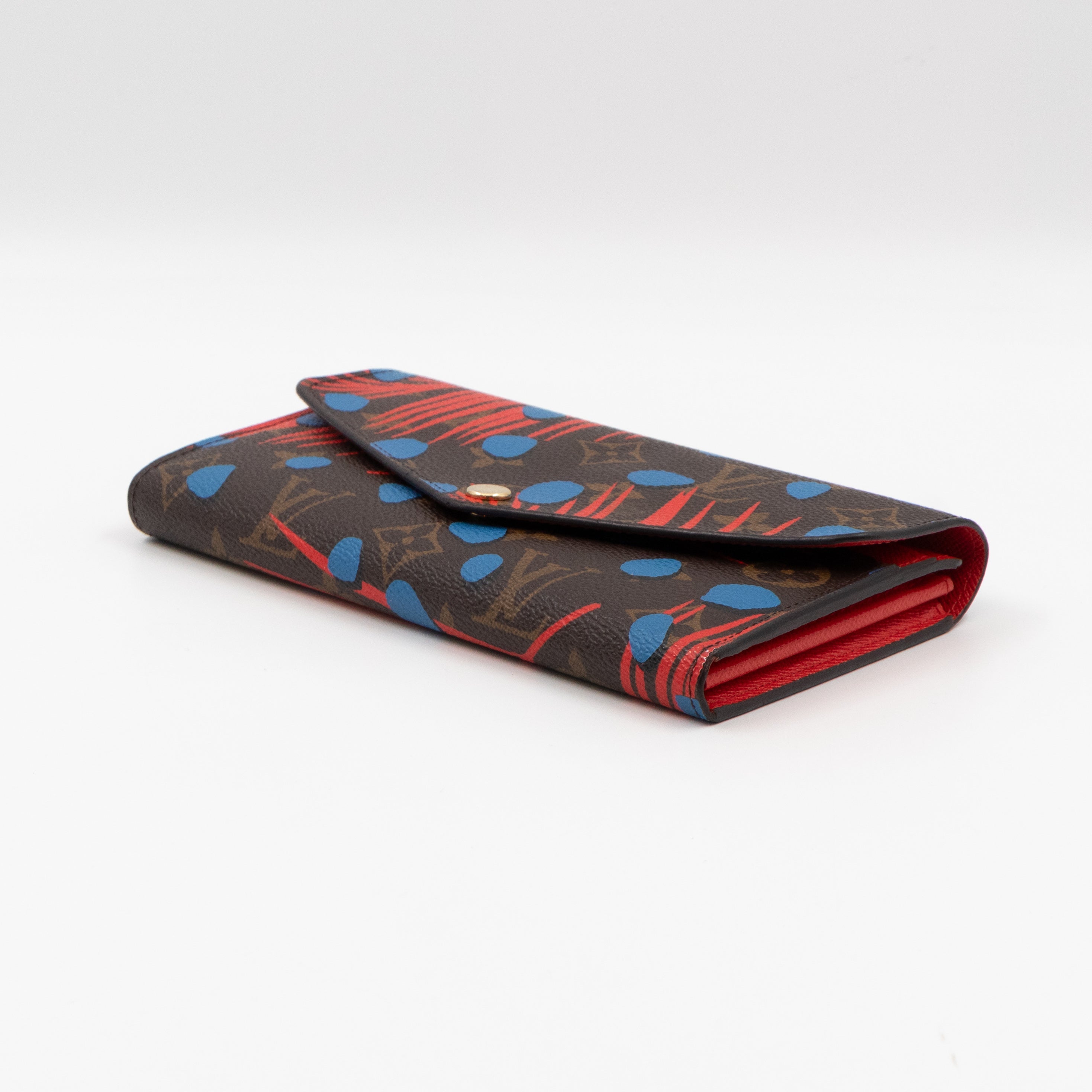 Sarah Wallet Monogram Jungle Dots Blue