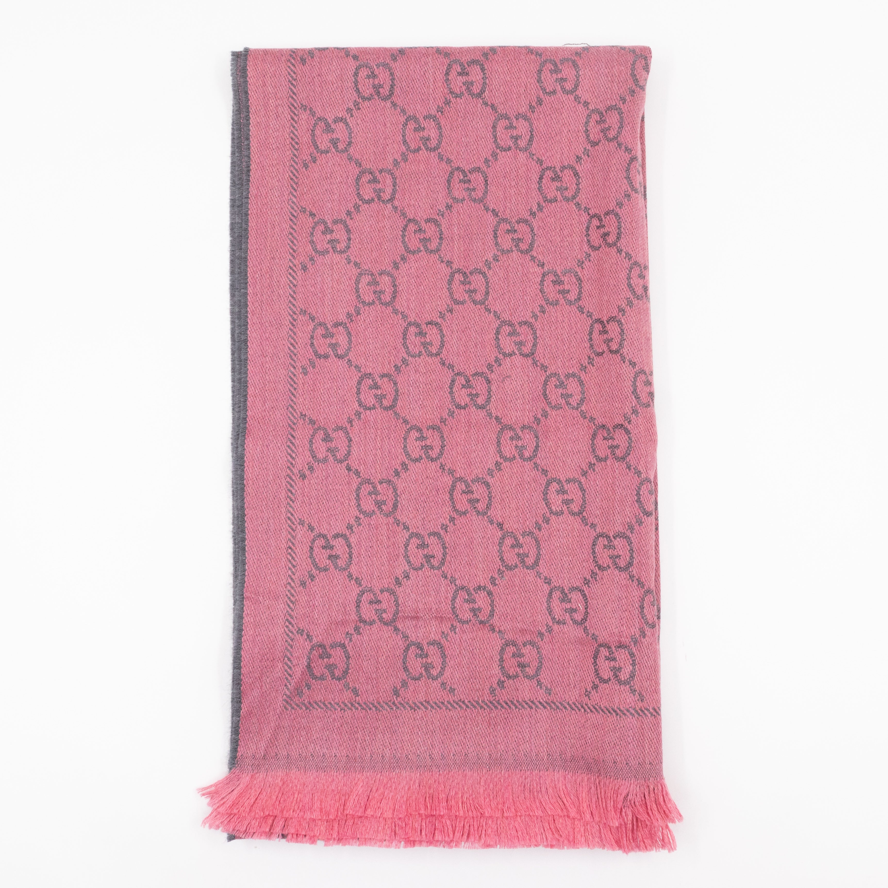 GG Wool Scarf Pink Graphite