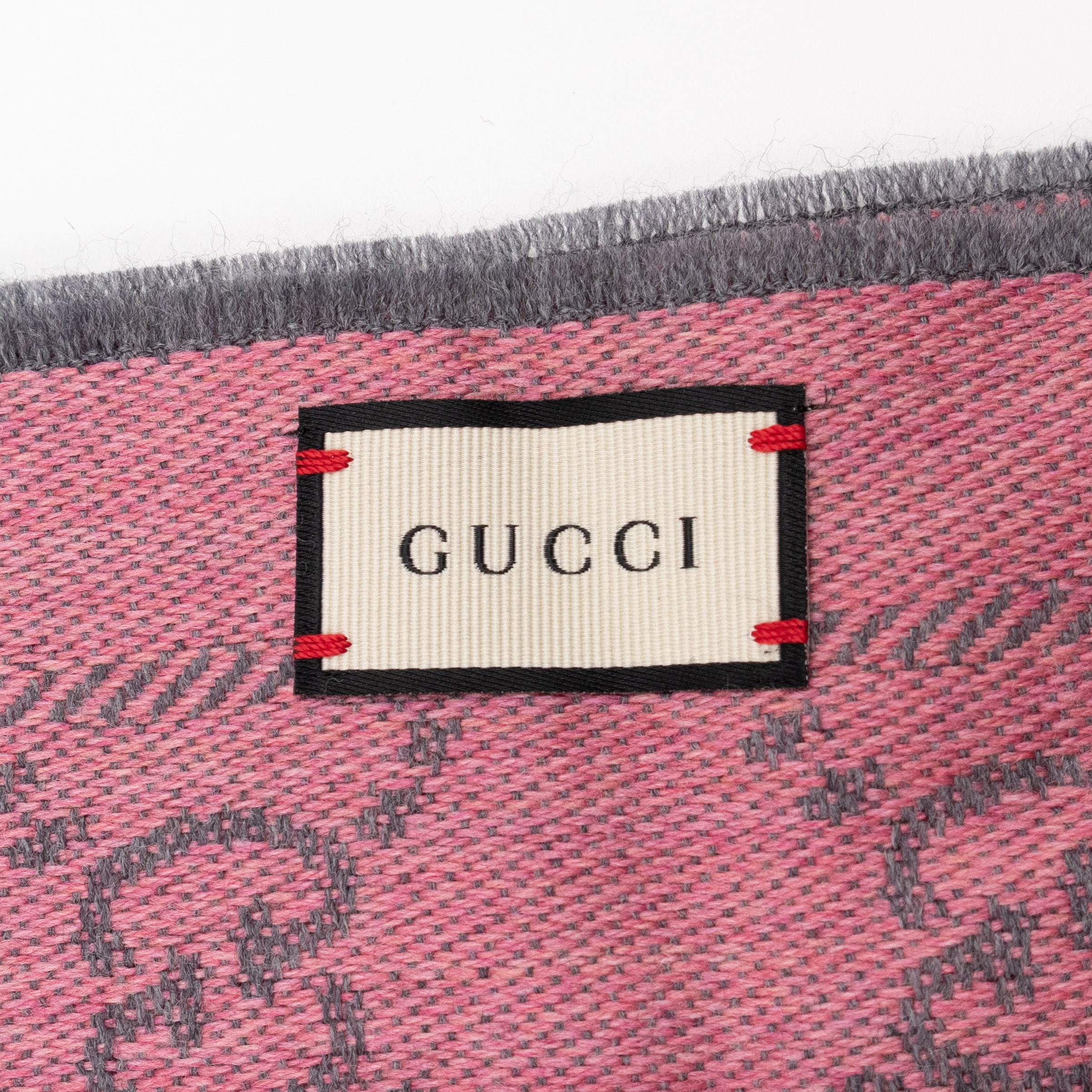 GG Wool Scarf Pink Graphite