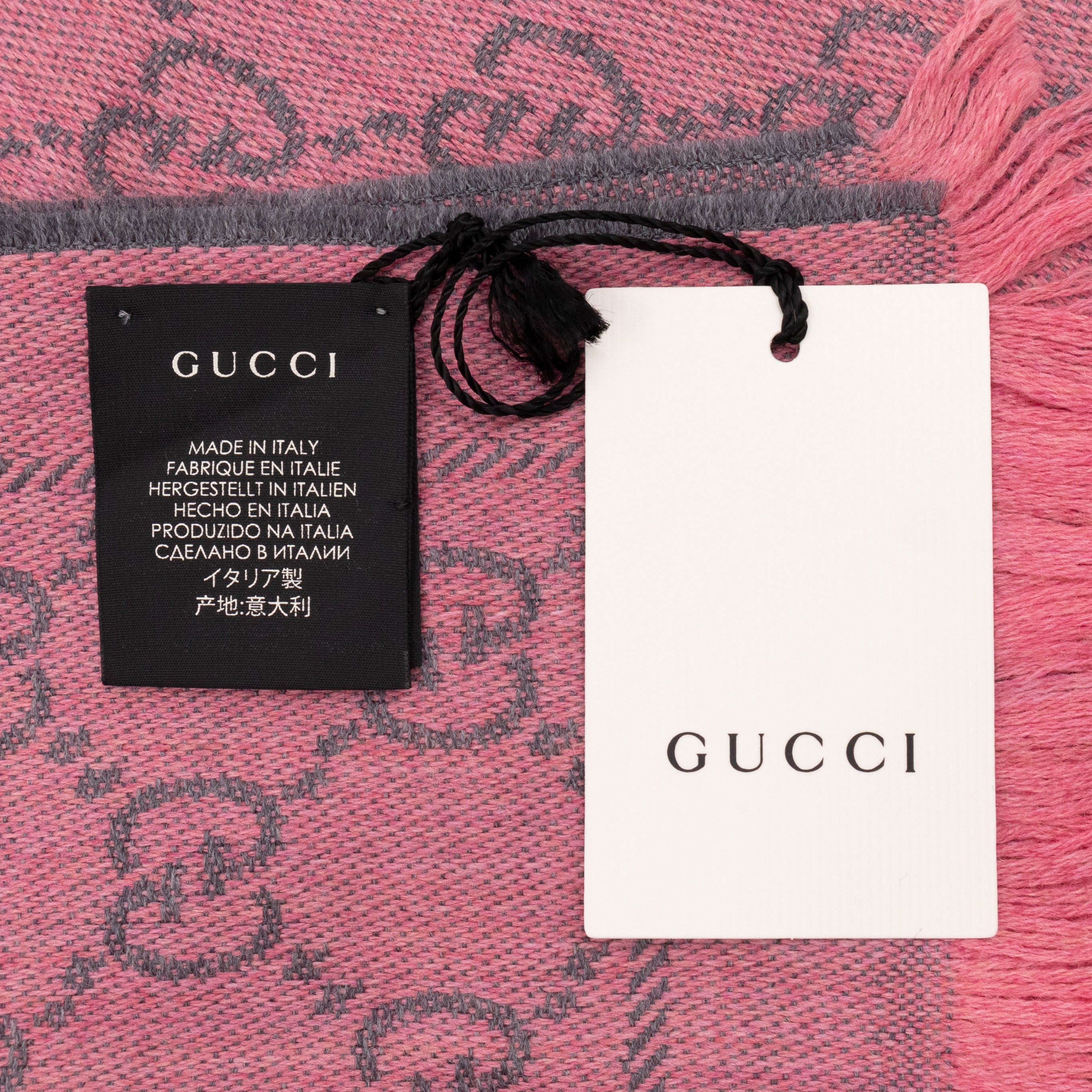 GG Wool Scarf Pink Graphite
